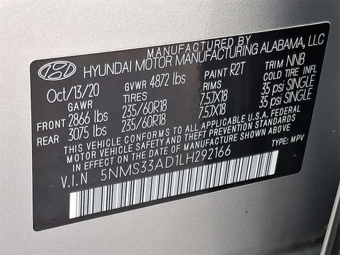 Used 2020 Hyundai Santa Fe SEL w/ Convenience + Premium Package image 29