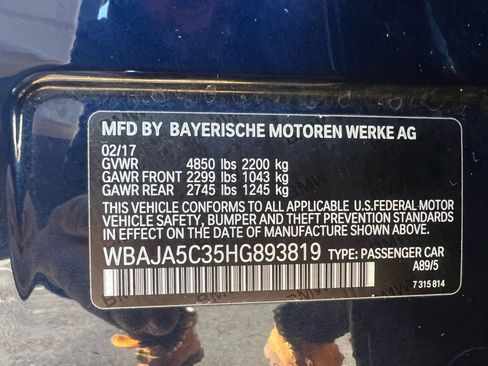 Used 2017 BMW 530i 530i Sedan 4D w/ Premium Package image 34