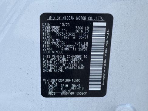Used 2024 Nissan Armada Platinum w/ Captain's Chairs Package RWD image 43