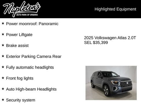 Used 2025 Volkswagen Atlas SEL AWD/4WD image 16