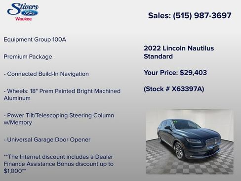 Certified 2022 Lincoln Nautilus AWD w/ Premium Package image 8