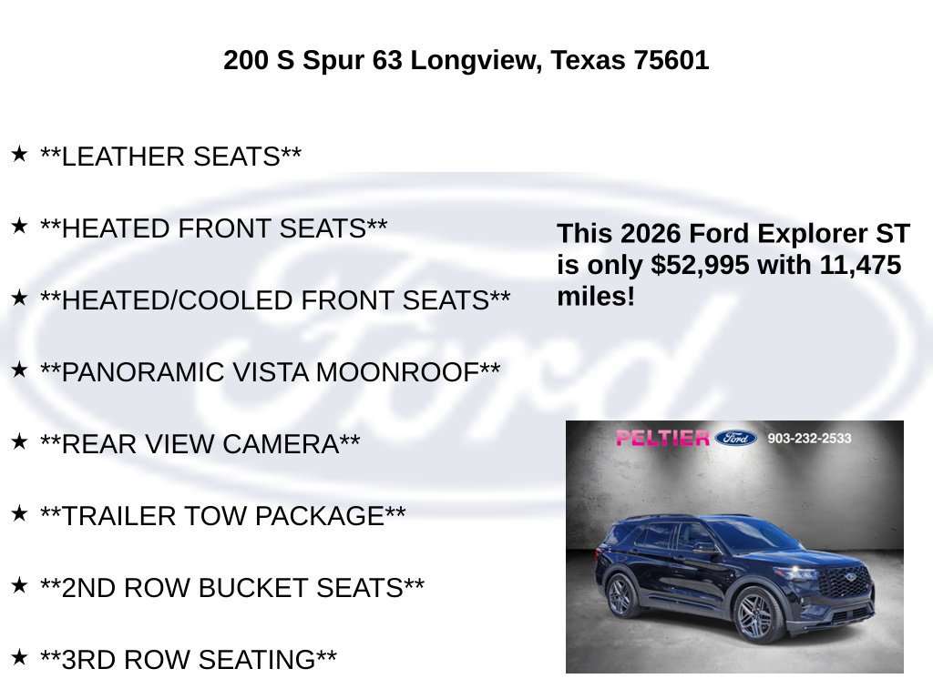 Certified 2026 Ford Explorer ST w/ Sun And Sound Package AWD/4WD image 15