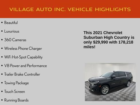 Used 2021 Chevrolet Suburban High Country w/ Premium Package AWD/4WD image 7
