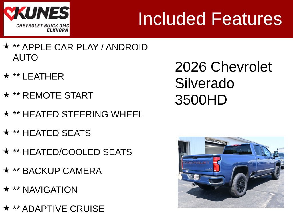 Used 2026 Chevrolet Silverado 3500 High Country w/ High Country Premium Package AWD/4WD image 2