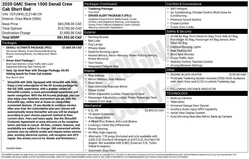 Used 2020 GMC Sierra 1500 Denali w/ Denali Ultimate Package AWD/4WD image 3