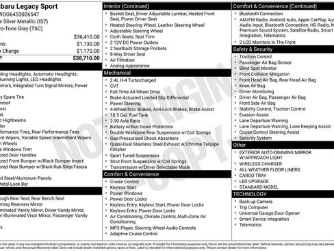 Used 2025 Subaru Legacy Sport image 3