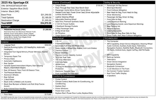 Used 2025 Kia Sportage EX w/ Premium Package AWD/4WD image 5