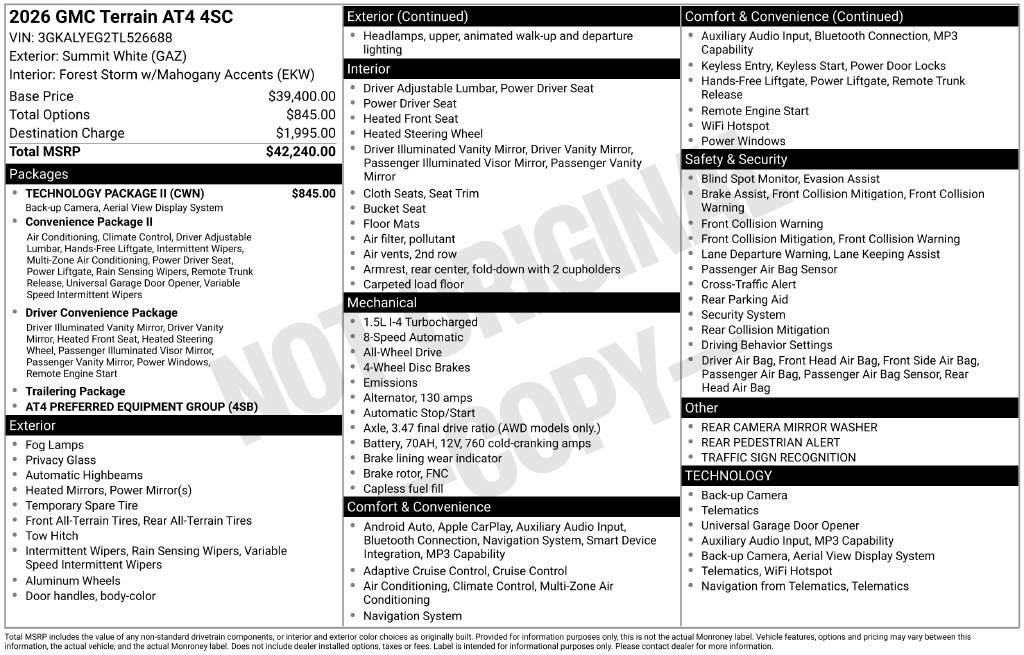 New 2026 GMC Terrain AT4 w/ Technology Package II AWD/4WD image 5