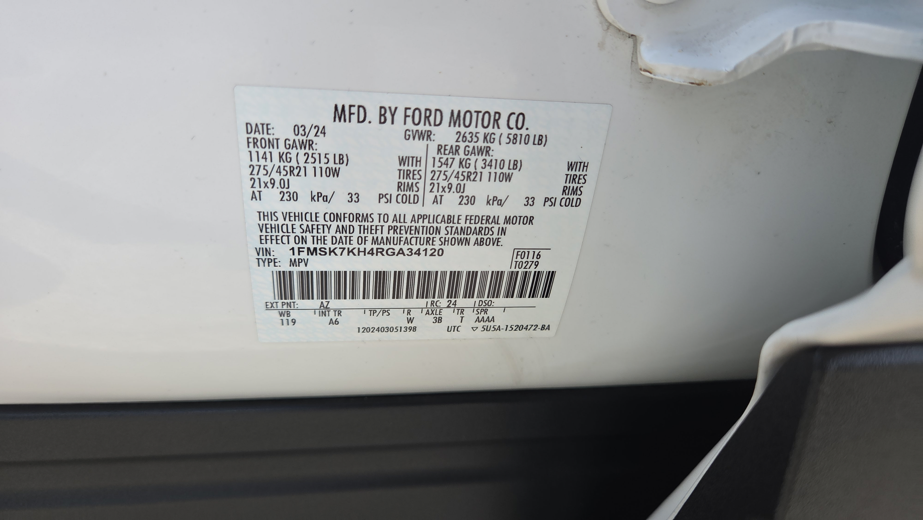 Used 2024 Ford Explorer ST-Line w/ Class IV Trailer Tow Package RWD image 34