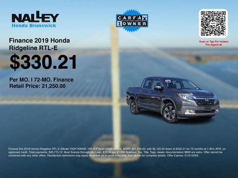 Certified 2019 Honda Ridgeline RTL-E image 3