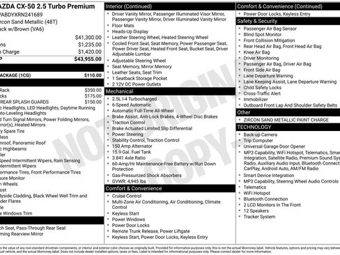 Certified 2024 MAZDA CX-50 AWD 2.5 Turbo w/ Cargo Package image 2