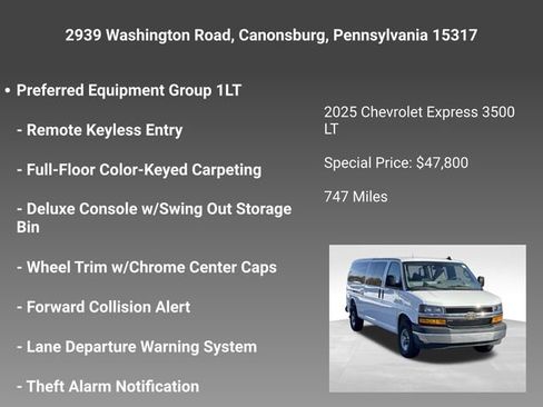 Certified 2025 Chevrolet Express 3500 LT w/ LT Preferred Equipment Group RWD image 5