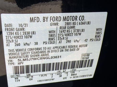 Used 2022 Lincoln Aviator Reserve w/ Equipment Group 201A RWD image 24