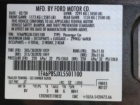 Used 2020 Ford Mustang Shelby GT500 w/ Technology Package RWD image 95