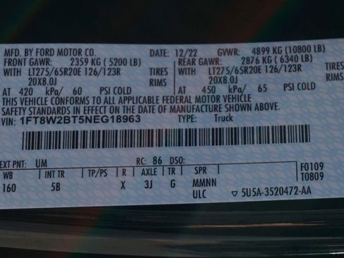 Used 2022 Ford F250 Lariat w/ Black Appearance Package image 66