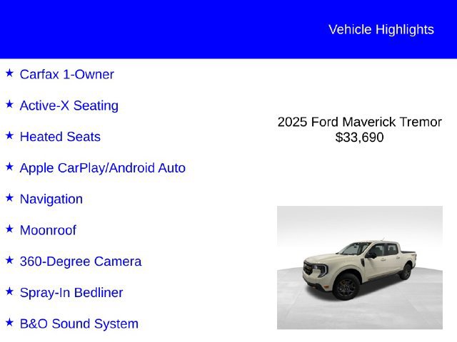 Certified 2025 Ford Maverick Tremor AWD/4WD image 3