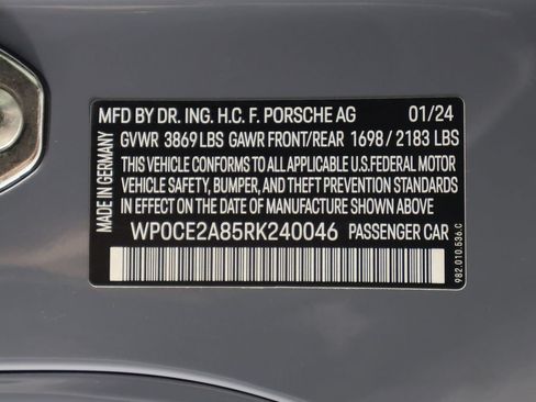 Certified 2024 Porsche 718 Boxster Spyder RS RWD image 18