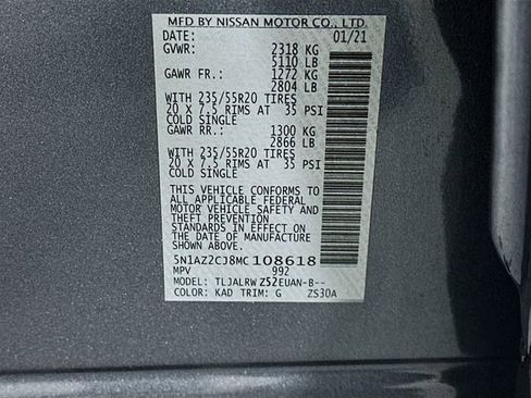 Used 2021 Nissan Murano SL w/ SL Moonroof Package image 34