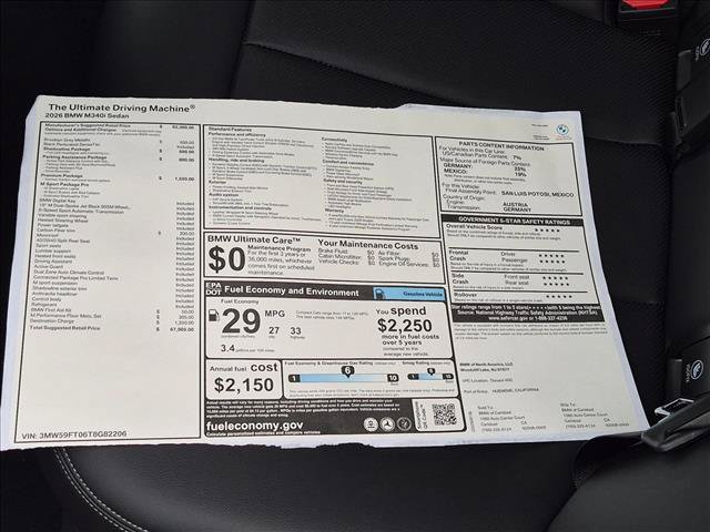 New 2026 BMW M340i w/ Premium Package RWD image 17