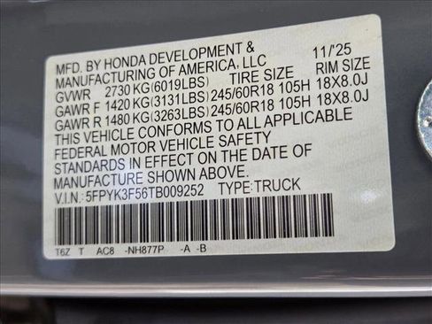 New 2026 Honda Ridgeline RTL image 17