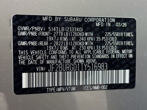 New 2026 Subaru Outback Limited XT image 33