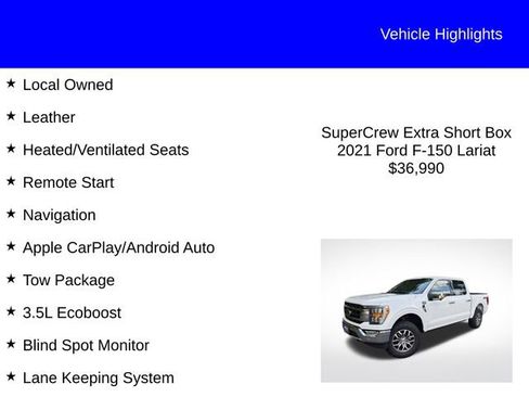 Used 2021 Ford F150 Lariat w/ Trailer Tow Package AWD/4WD image 2