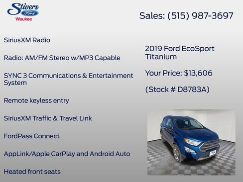 Used 2019 Ford EcoSport Titanium image 14
