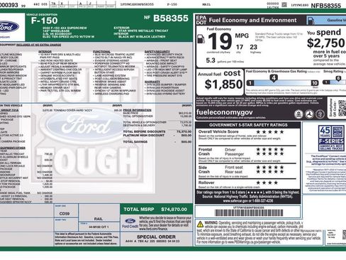 Certified 2022 Ford F150 Platinum w/ Equipment Group 701A High image 6