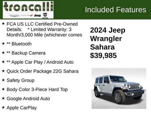 Certified 2024 Jeep Wrangler Sahara w/ Safety Group image 5