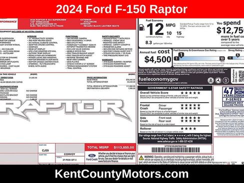 Used 2024 Ford F150 Raptor w/ Equipment Group 803A Raptor R AWD/4WD image 1