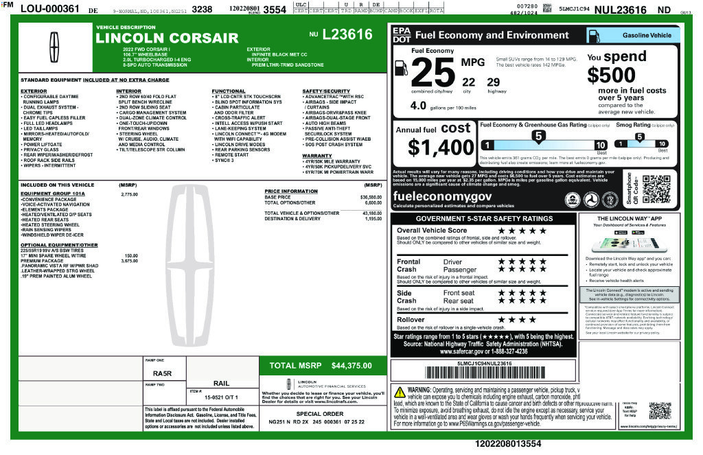 Used 2022 Lincoln Corsair FWD w/ Premium Package image 18