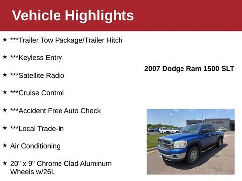 Used 2007 Dodge Ram 1500 Truck SLT w/ Quad Cab Big Horn Value Group AWD/4WD image 4