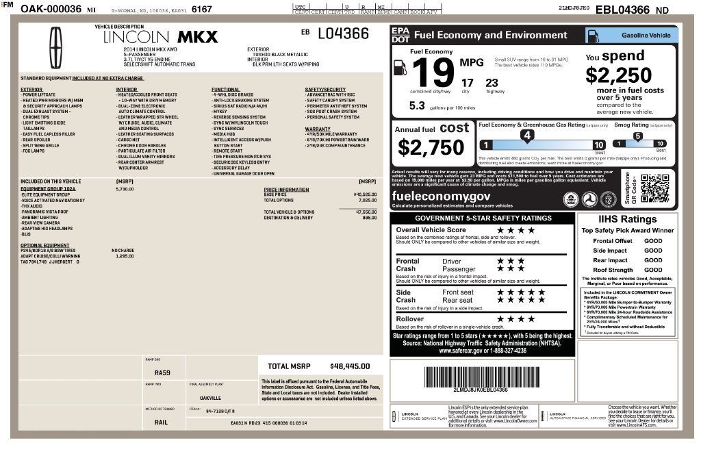 Used 2014 Lincoln MKX AWD w/ Equipment Group 102A image 25