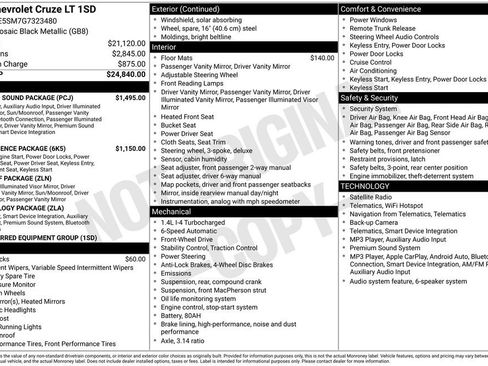 Used 2016 Chevrolet Cruze LT w/ Sun And Sound Package FWD image 7