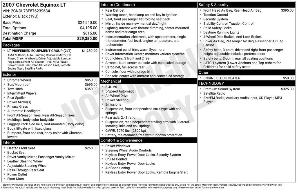 Used 2007 Chevrolet Equinox LT w/ LT Preferred Equipment Group AWD/4WD image 7