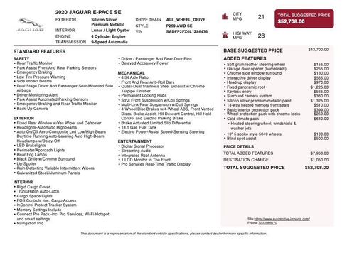 Used 2020 Jaguar E-PACE SE image 2