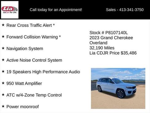 Certified 2023 Jeep Grand Cherokee Overland w/ Luxury Tech Group IV AWD/4WD image 16