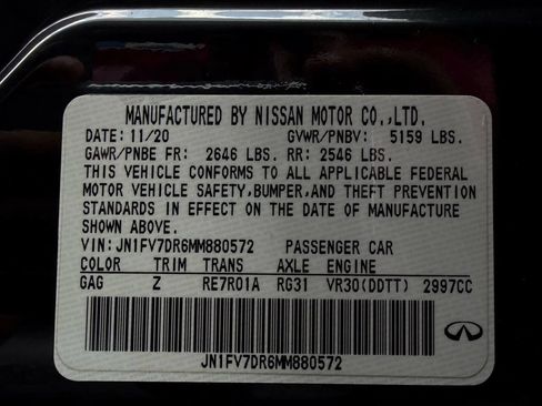 Used 2021 INFINITI Q50 Red Sport 400 w/ Cargo Package image 39