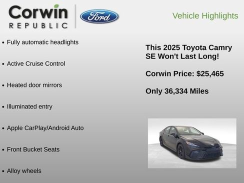 Used 2025 Toyota Camry SE image 12