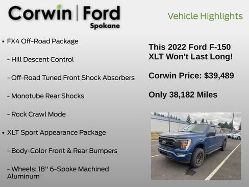 Used 2022 Ford F150 XLT w/ Equipment Group 302A High AWD/4WD image 15