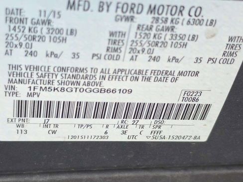Used 2016 Ford Explorer Sport w/ Equipment Group 401A AWD/4WD image 9