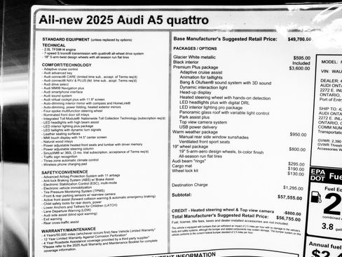 New 2025 Audi A5 2.0T Premium Plus image 32