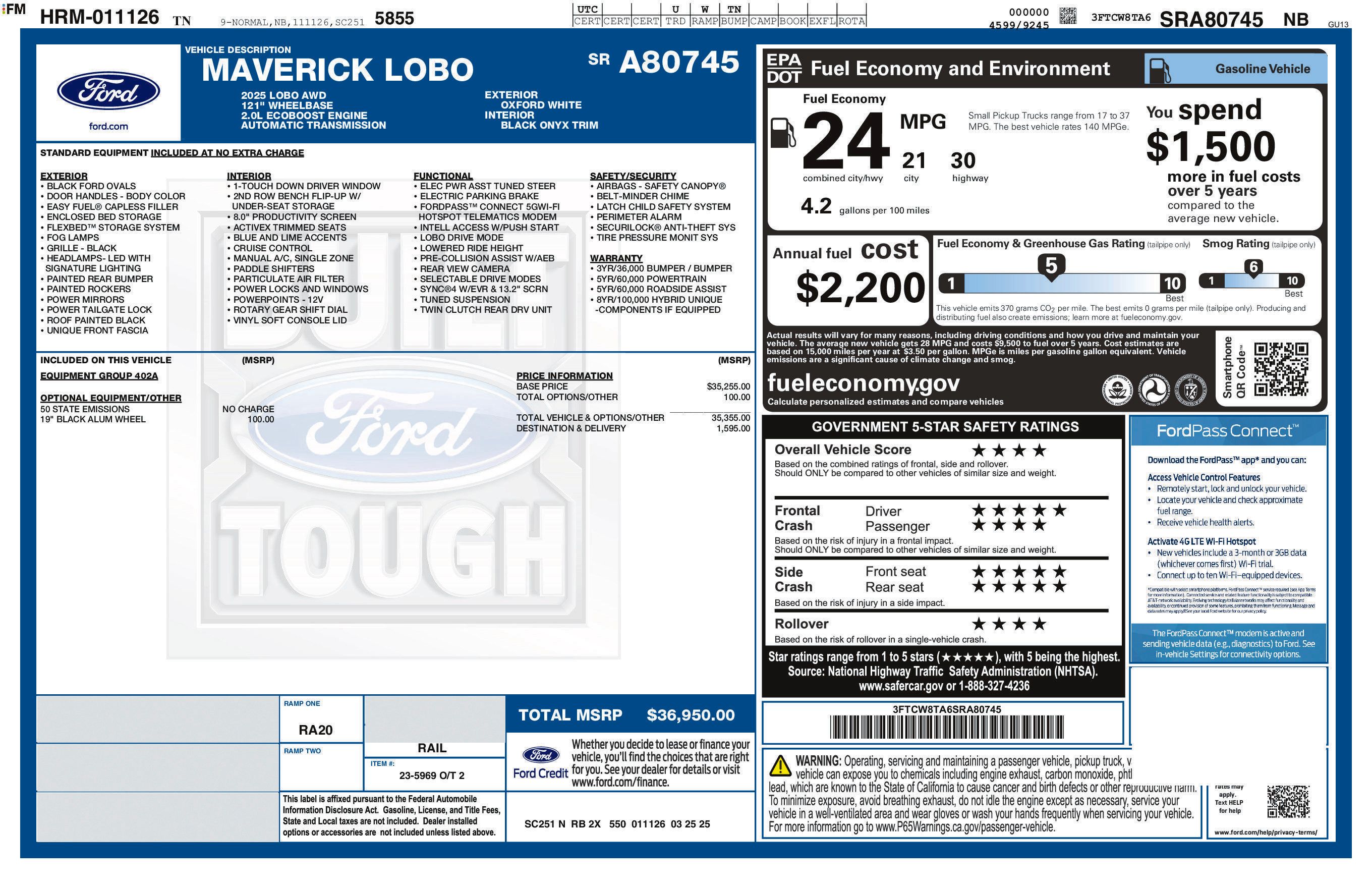 Used 2025 Ford Maverick Lobo AWD/4WD image 3