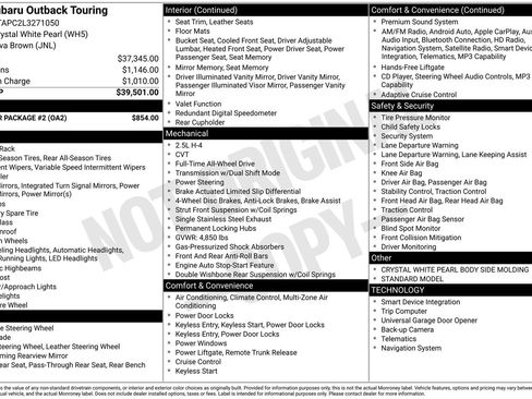 Used 2020 Subaru Outback Touring w/ Popular Package #2 AWD/4WD image 27