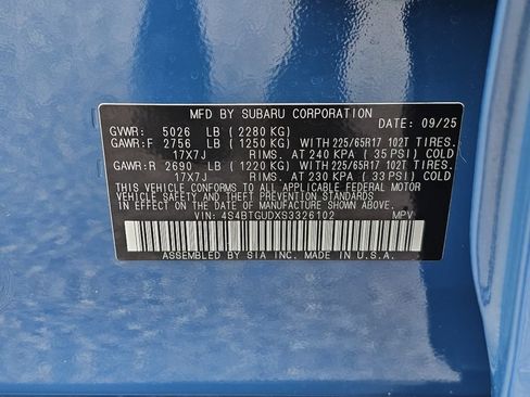 Certified 2025 Subaru Outback Wilderness AWD/4WD image 32