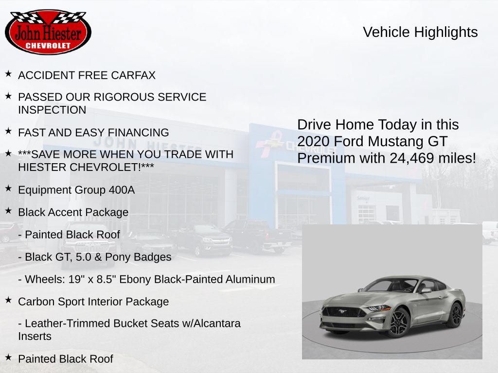 Used 2020 Ford Mustang GT Premium w/ Carbon Sport Interior Package RWD image 3