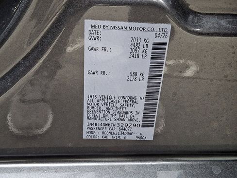 New 2026 Nissan Altima 2.5 SV w/ SV Special Edition Package AWD/4WD image 17