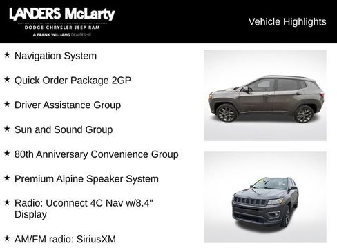 Used 2021 Jeep Compass 80th Special Edition w/ Sun and Sound Group image 5