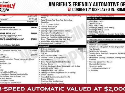 Used 2018 Jeep Wrangler Unlimited Sahara w/ Cold Weather Group AWD/4WD image 1