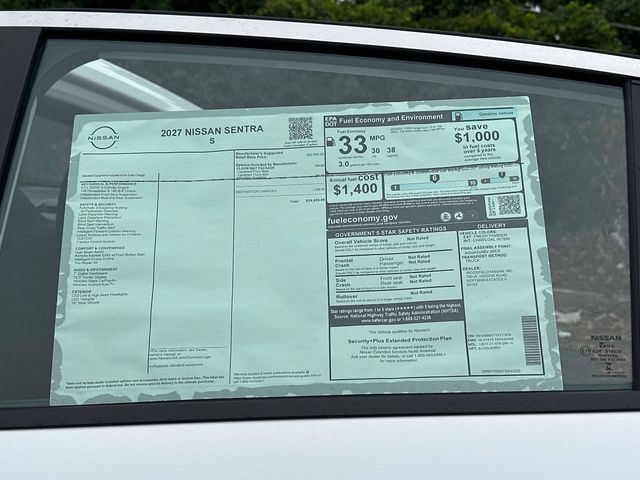 New 2027 Nissan Sentra S w/ Floor Mat Package FWD image 7